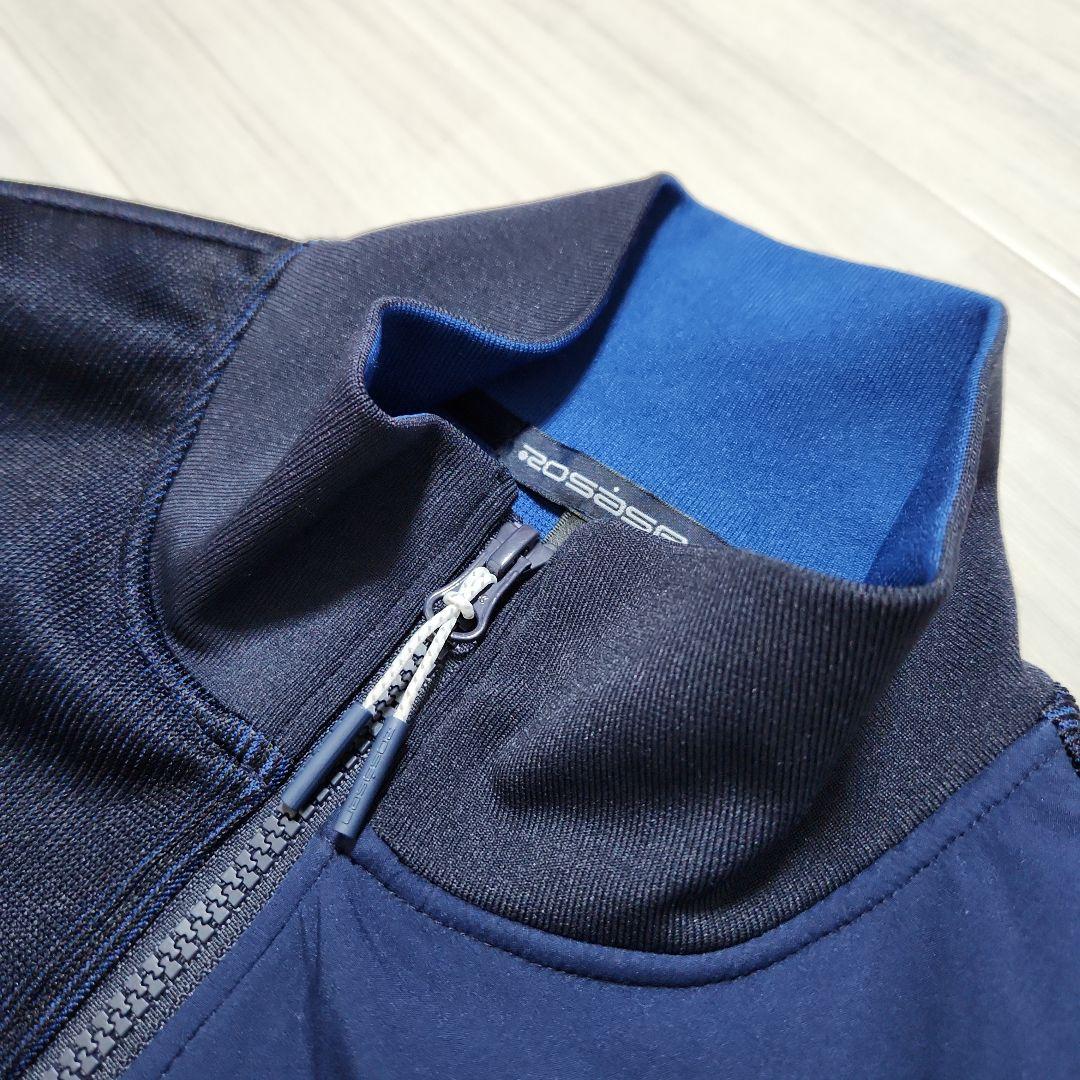 未使用美品☆Rosasen☆ゴルフクォーターゲージブルゾン春秋 L ネイビー