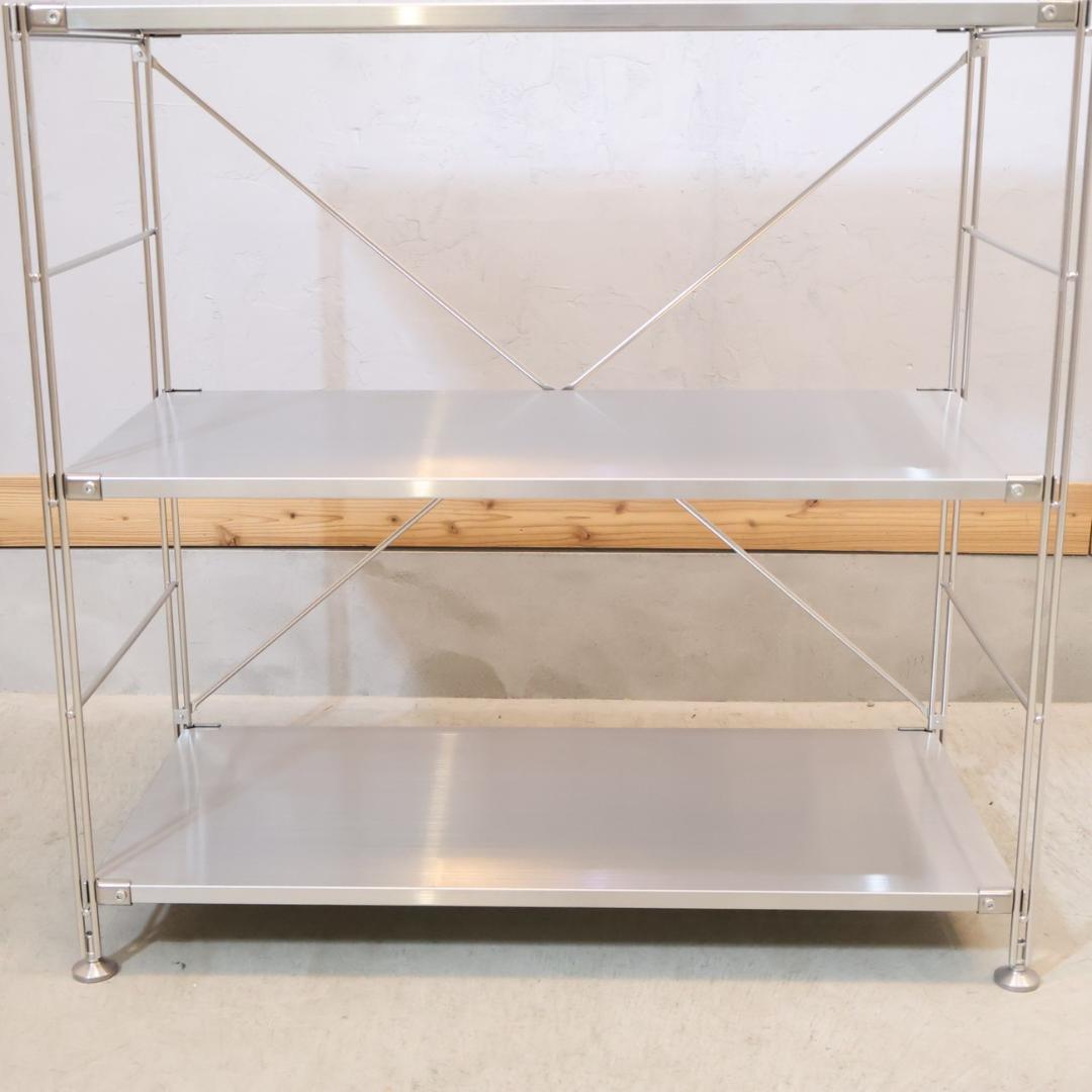 無印良品 MUJI ステンレス 3段ユニットシェルフ シンプル 飾り棚 ラック