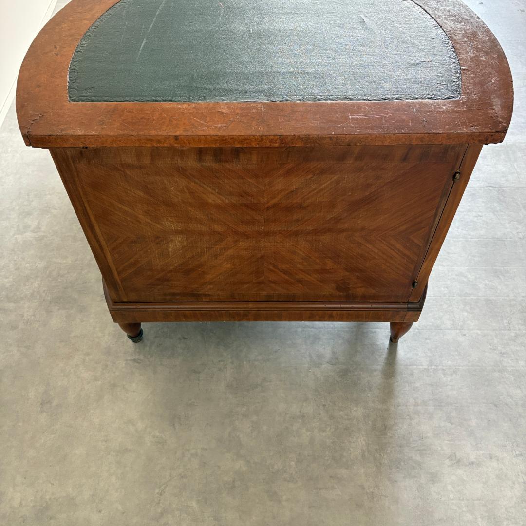 ロココ様式 ラグジュアリーデスク　レザートップ＆真鍮装飾付き鍵付き収納