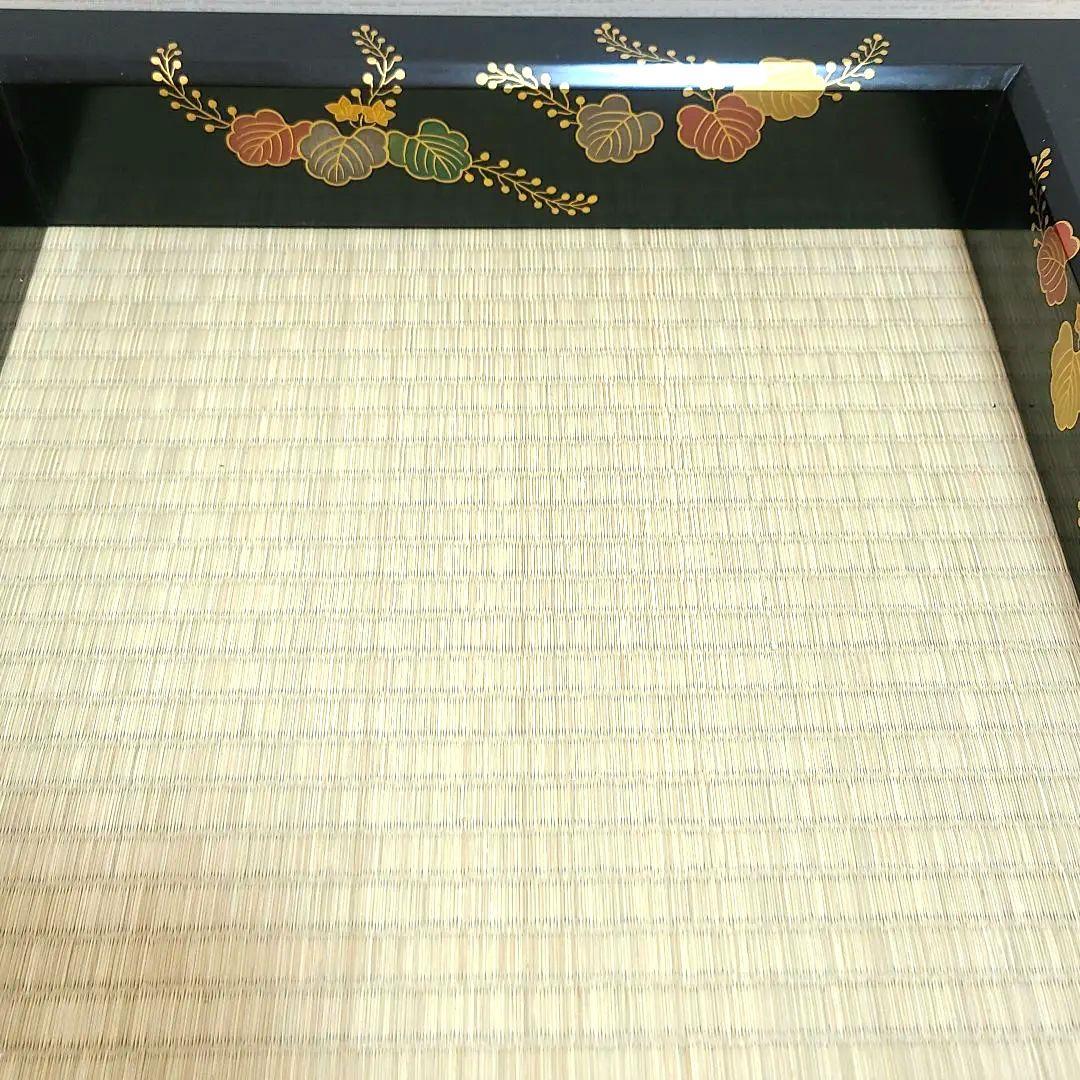 炉縁　塗師哲山作　踊桐蒔絵　茶道