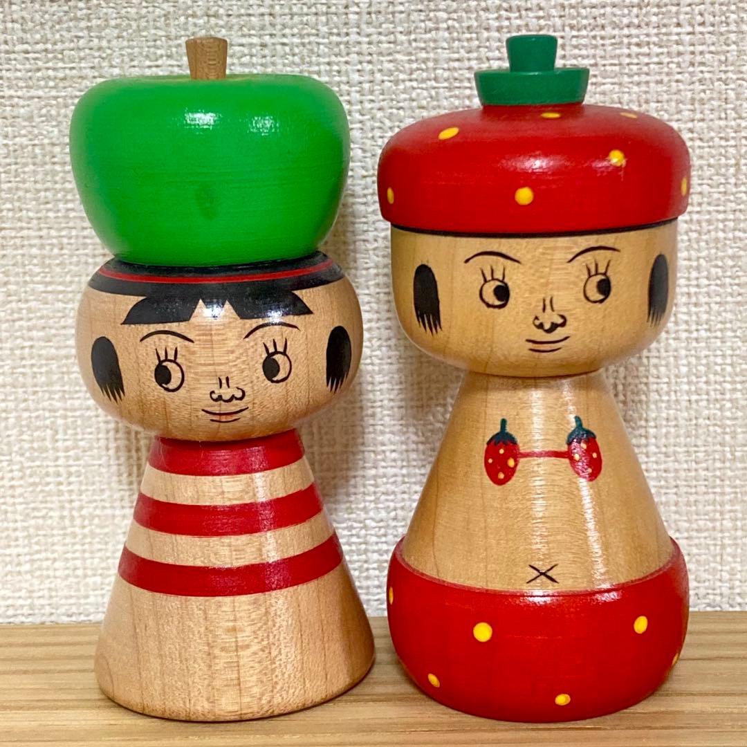 クッキーズ cookies いちご 青りんご 2体セット こけし 青森 弘前市