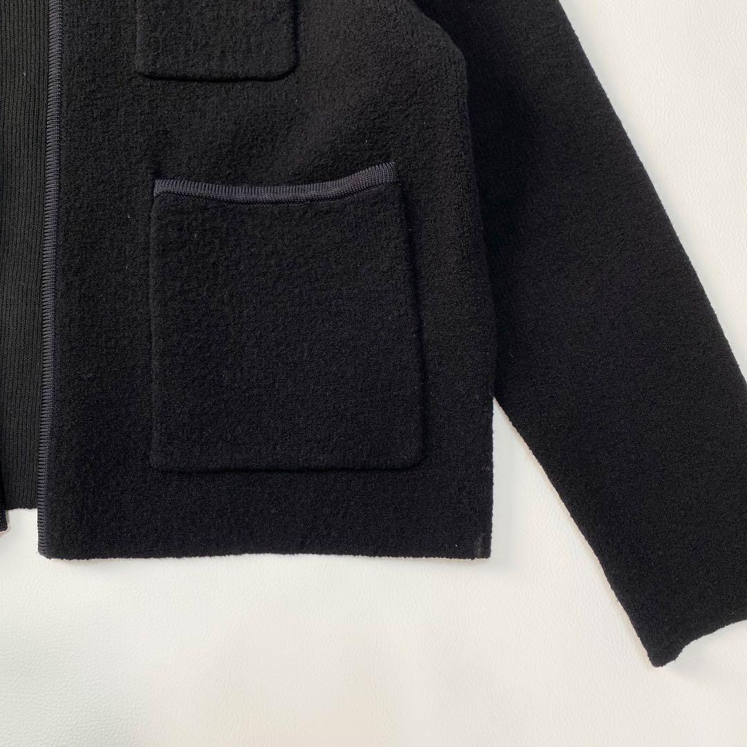 Ballsey ウールナイロンブークレー　フロントオープンカーディガン　S