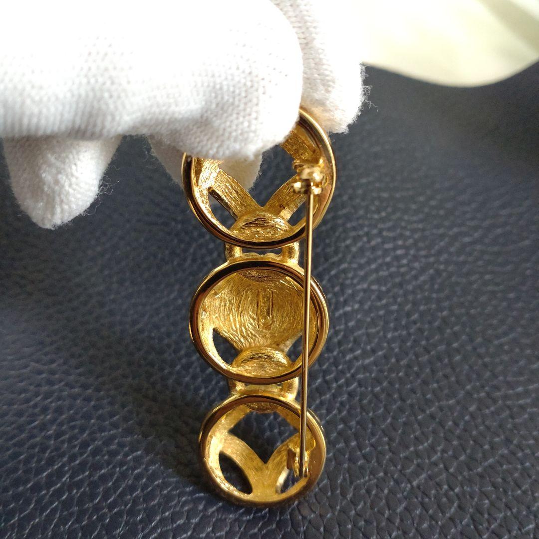 Christian Dior　ディオール　ラインストーンブローチ