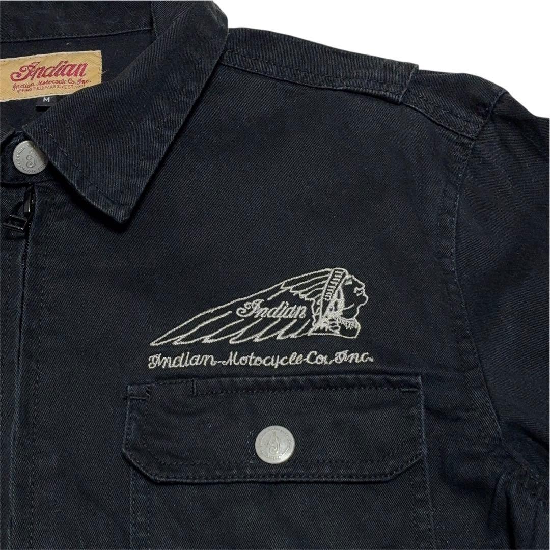 インディアンモーターサイクル オールインワン オーバーオール つなぎ ブラックM