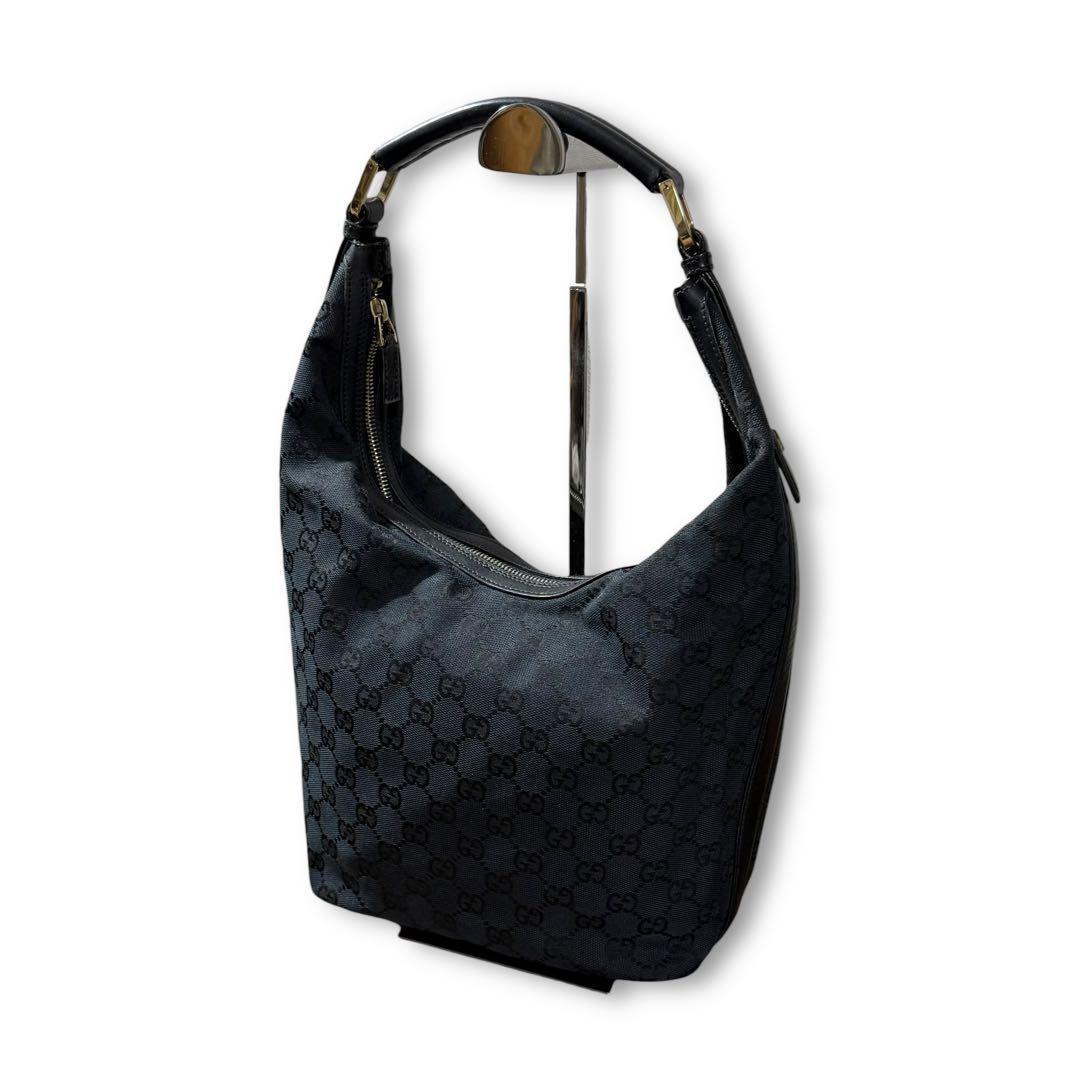 グッチ GGキャンバス ワンショルダー 2way ハンドバッグ レザーハンドル