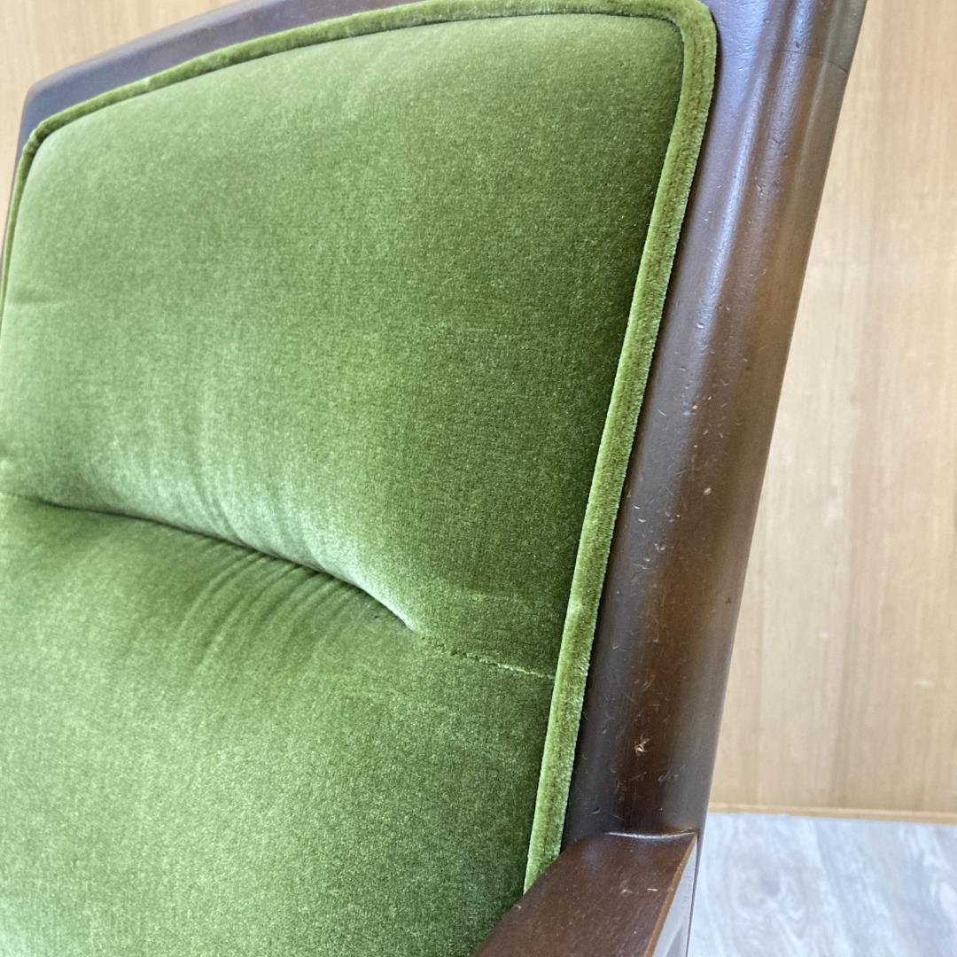 【マルニ】アームデスクチェア　オフィスチェア　椅子　地中海　モケットグリーン