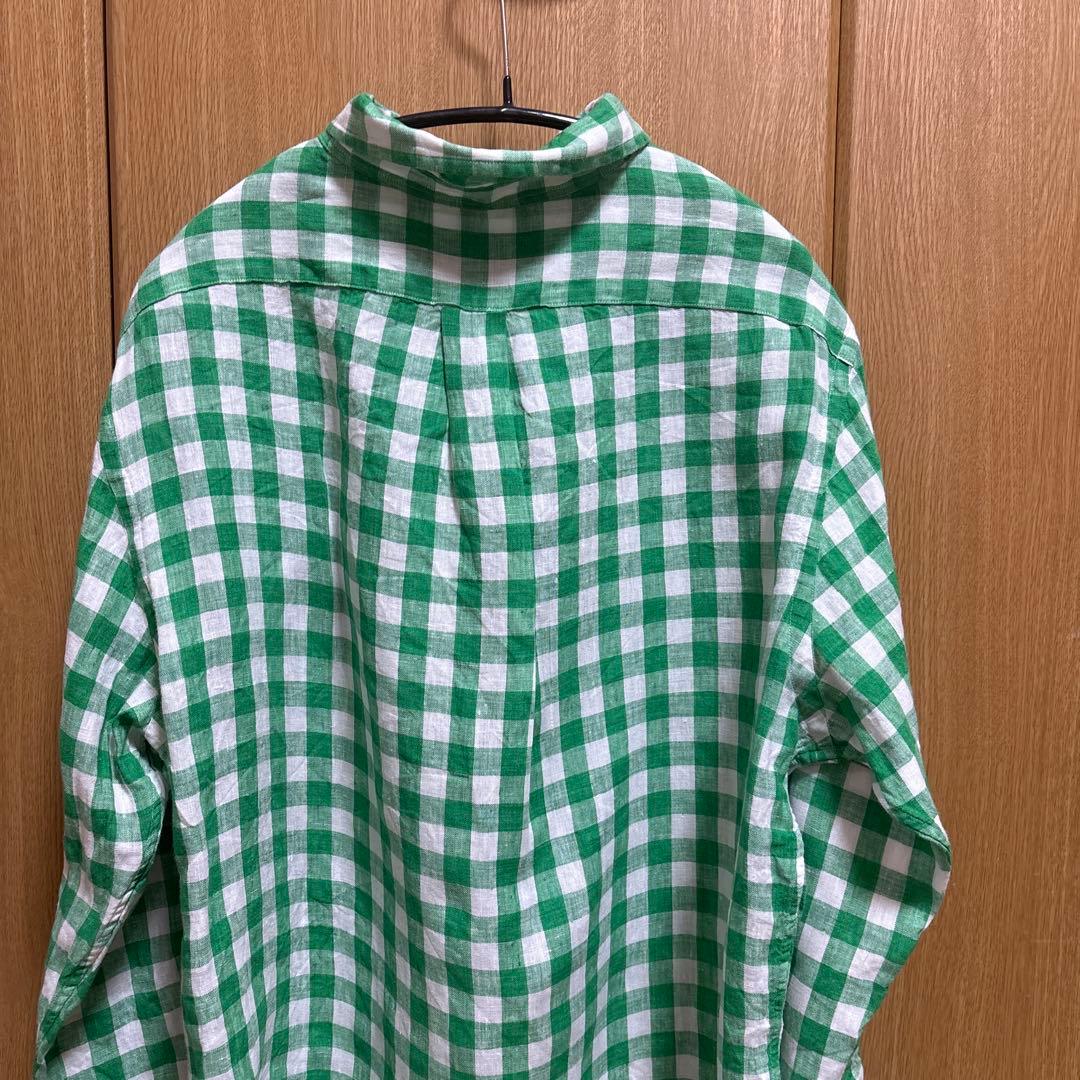 POLO RALPH LAUREN ワイド クロップド ギンガム リネン シャツ