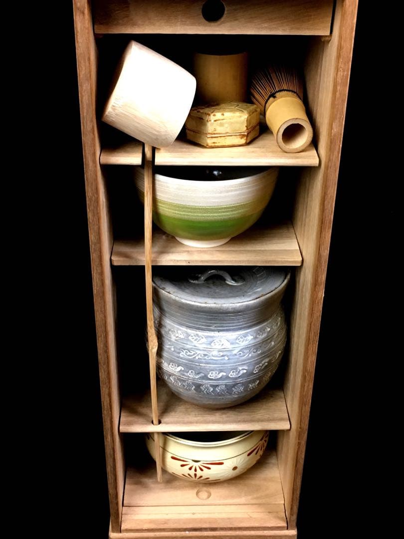 S347茶道具揃 短冊箱 10点揃 抹茶碗 水指他