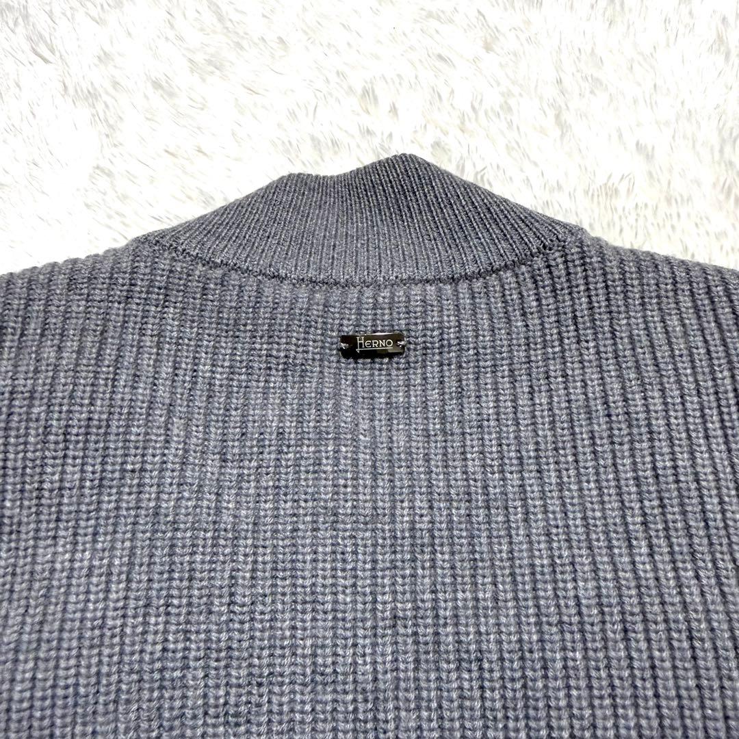 美品 HERNO 5ゲージ×ダウン ハイブリッドコンビネーションブルゾン 46