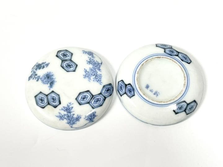 陶工　幹山伝七　幹山傳七　染付香合　茶道具