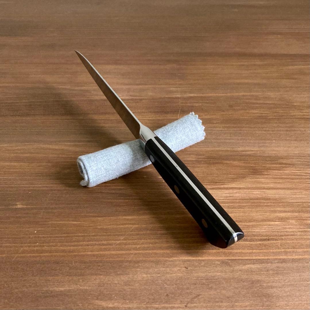 【熊本県伝統的工芸品】小山刃物 ペティナイフ ダマスカス 本通し 包丁 美品