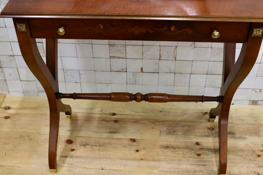 GMIK504○イタリア アンティーク 象嵌細工 ドレッサー 鏡台 デスク