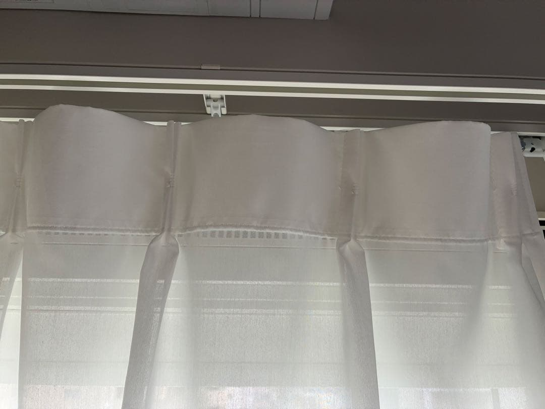 【美品・再値下】unicoレースカーテン 遮熱/遮像/UV73%/洗濯OK無地白