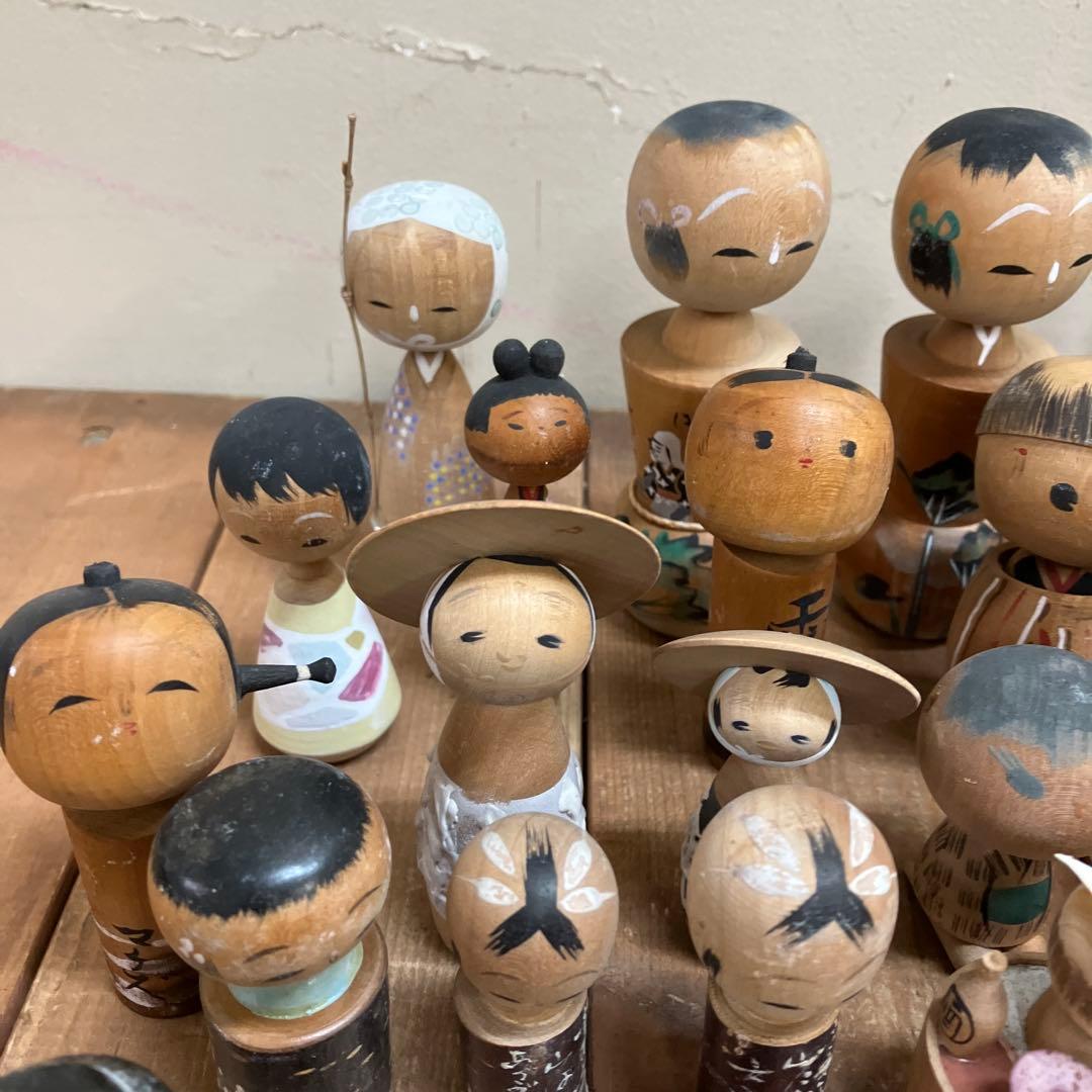 D-3 昭和レトロ 郷土玩具 こけし 小芥子 ミニチュア ミニ 52体セット