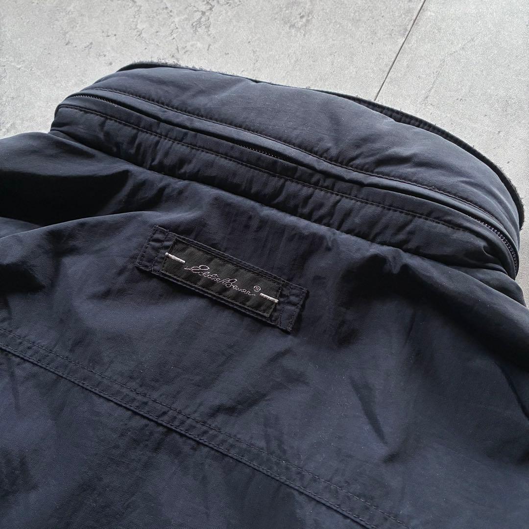古着 eddie bauer ナイロンアノラック ハーフジップ 2XL 紺