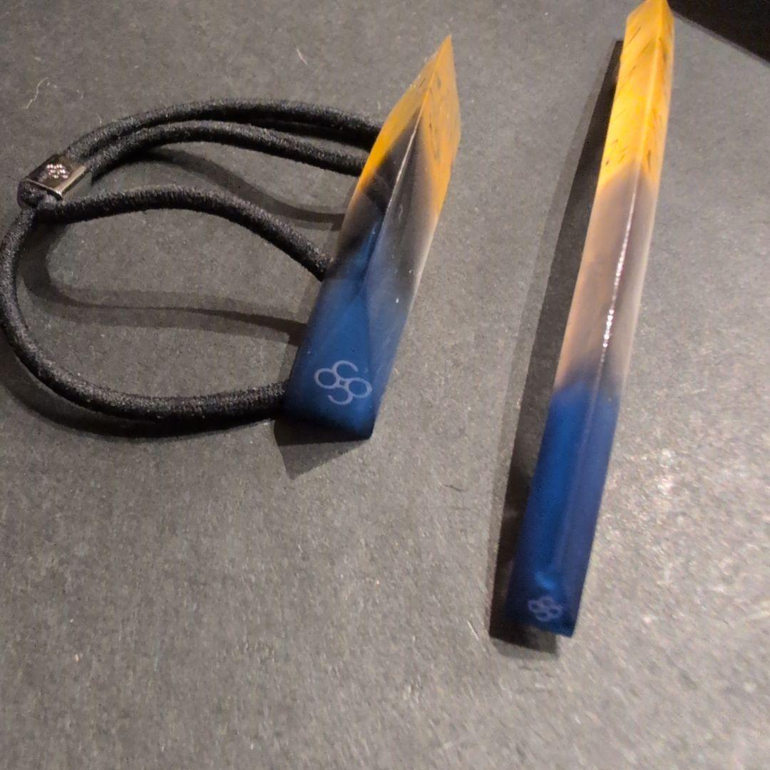 セット）コレットマルーフ　アクリルバレッタ＆ポニー　イエロー・グレー・ネイビー