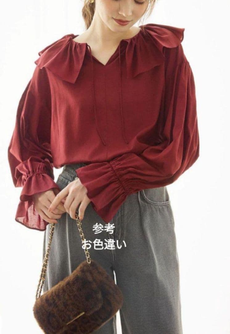 大きいサイズ46＊２３区 完売一部店舗限定＊フリルブラウス＊自由区ICB組曲