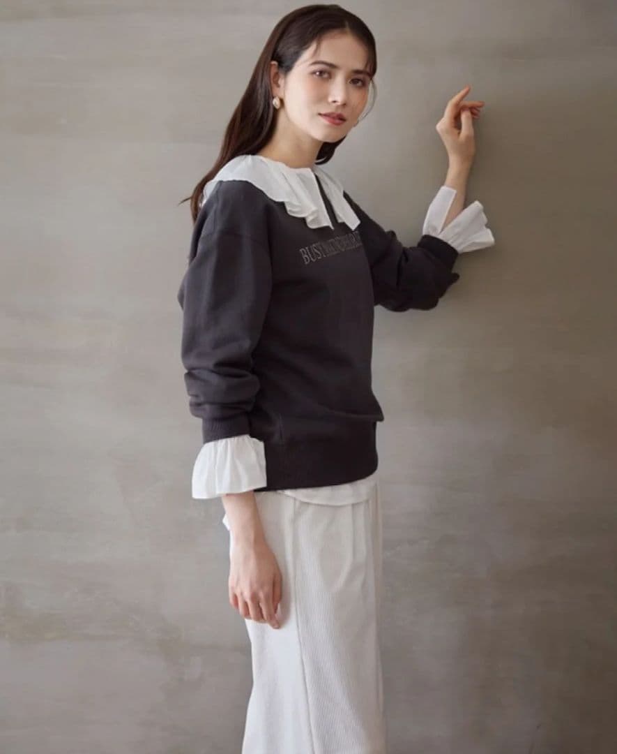 大きいサイズ46＊２３区 完売一部店舗限定＊フリルブラウス＊自由区ICB組曲