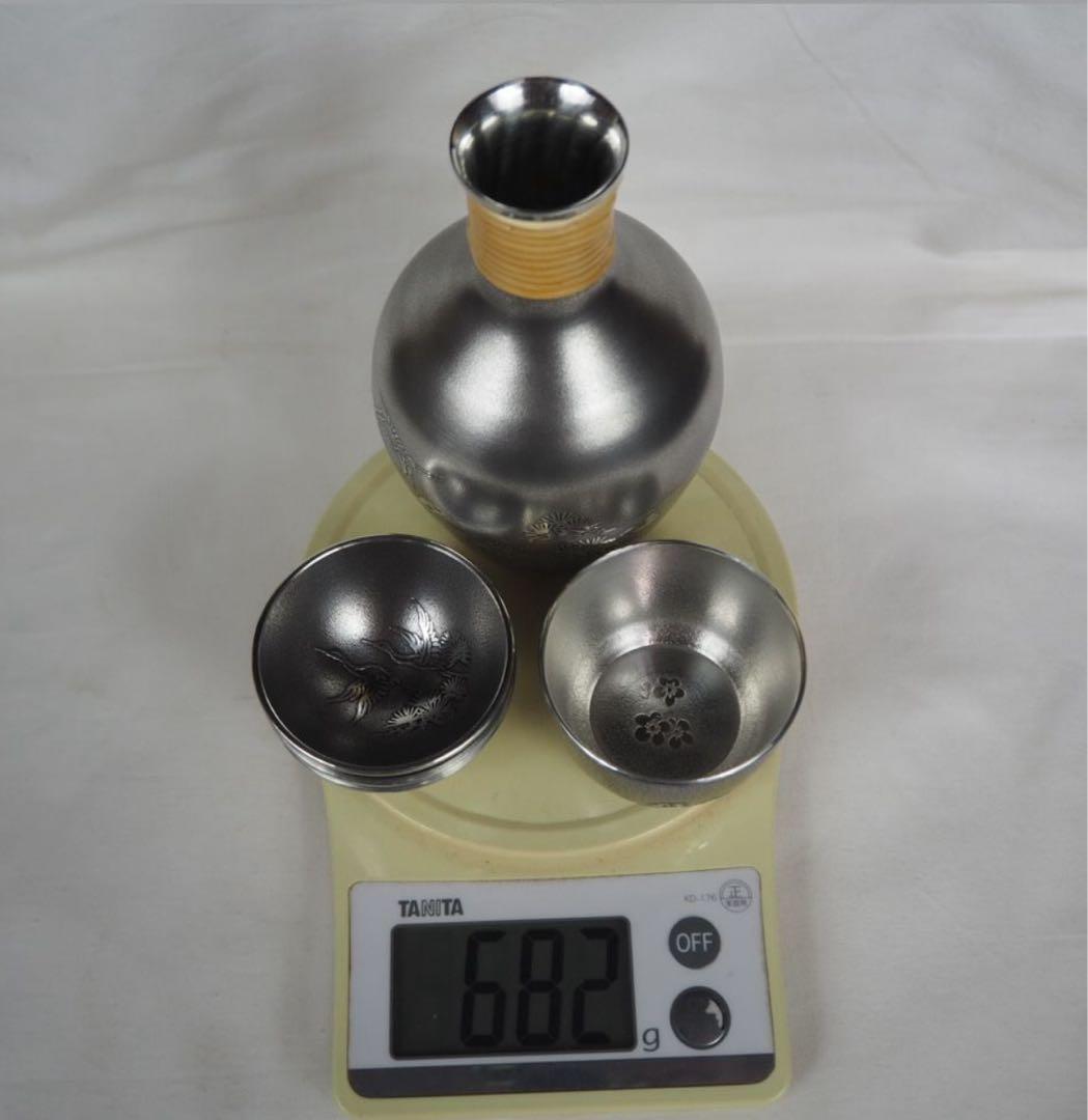 送料無料　薩摩錫器　登六作　薩摩岩切正錫酒器　重さ682ｇ 未使用・共箱