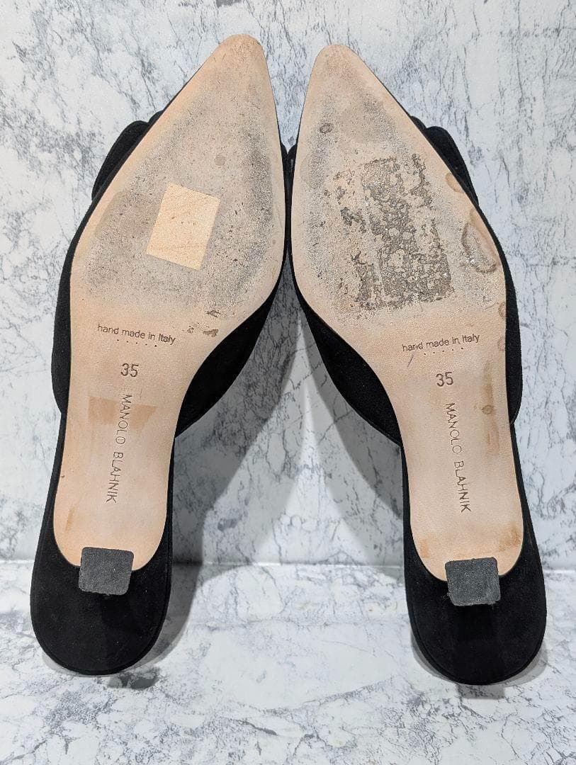 美品✨️ マノロブラニク メイセール ミュール 黒 スエード スクエア パンプス