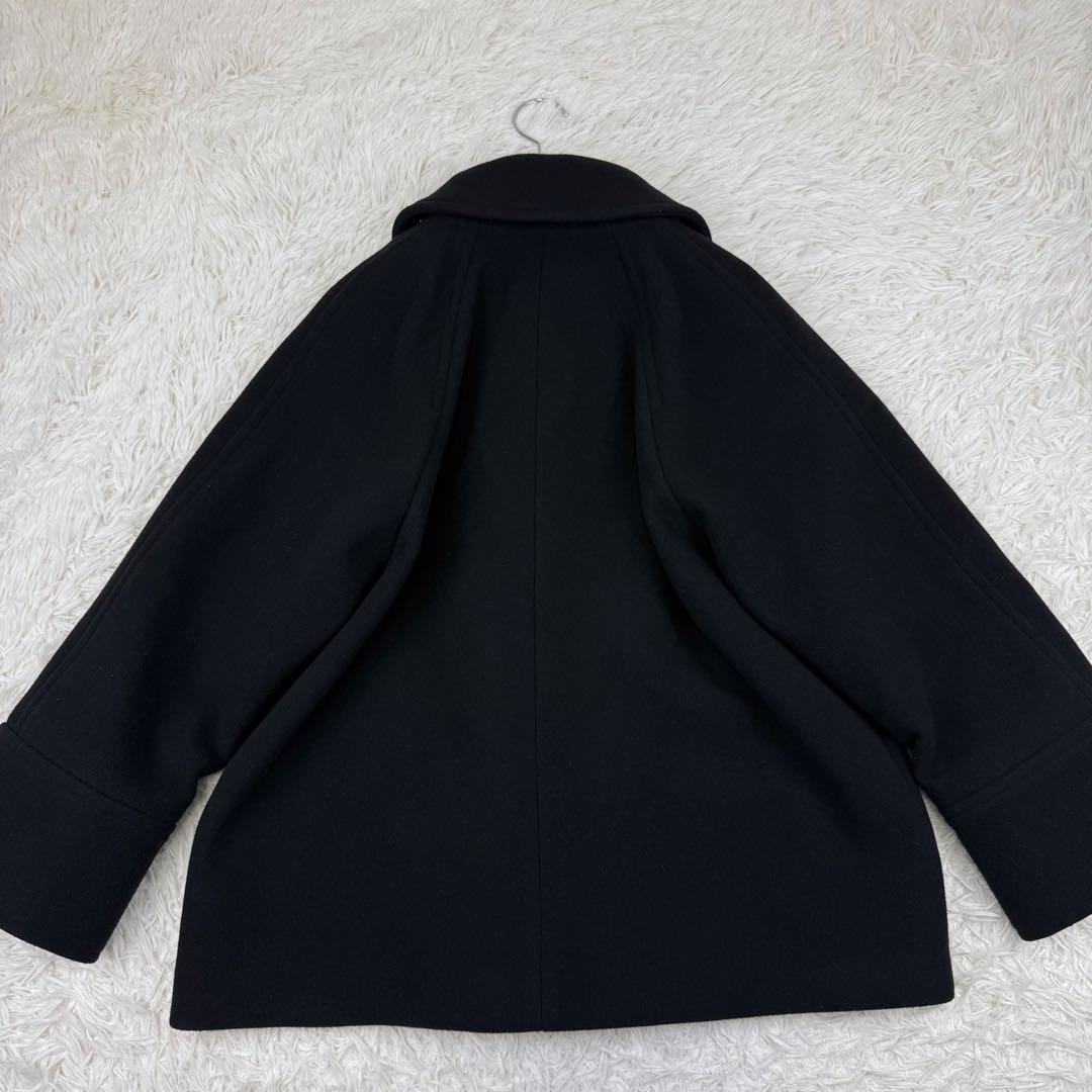 美品 スピックアンドスパン 現行 W/Nyモッサステンカラーショートコート 36