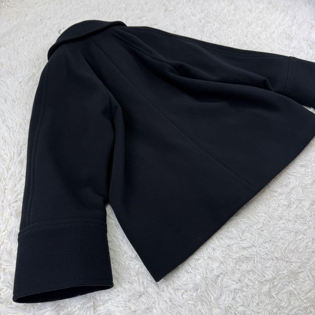 美品 スピックアンドスパン 現行 W/Nyモッサステンカラーショートコート 36