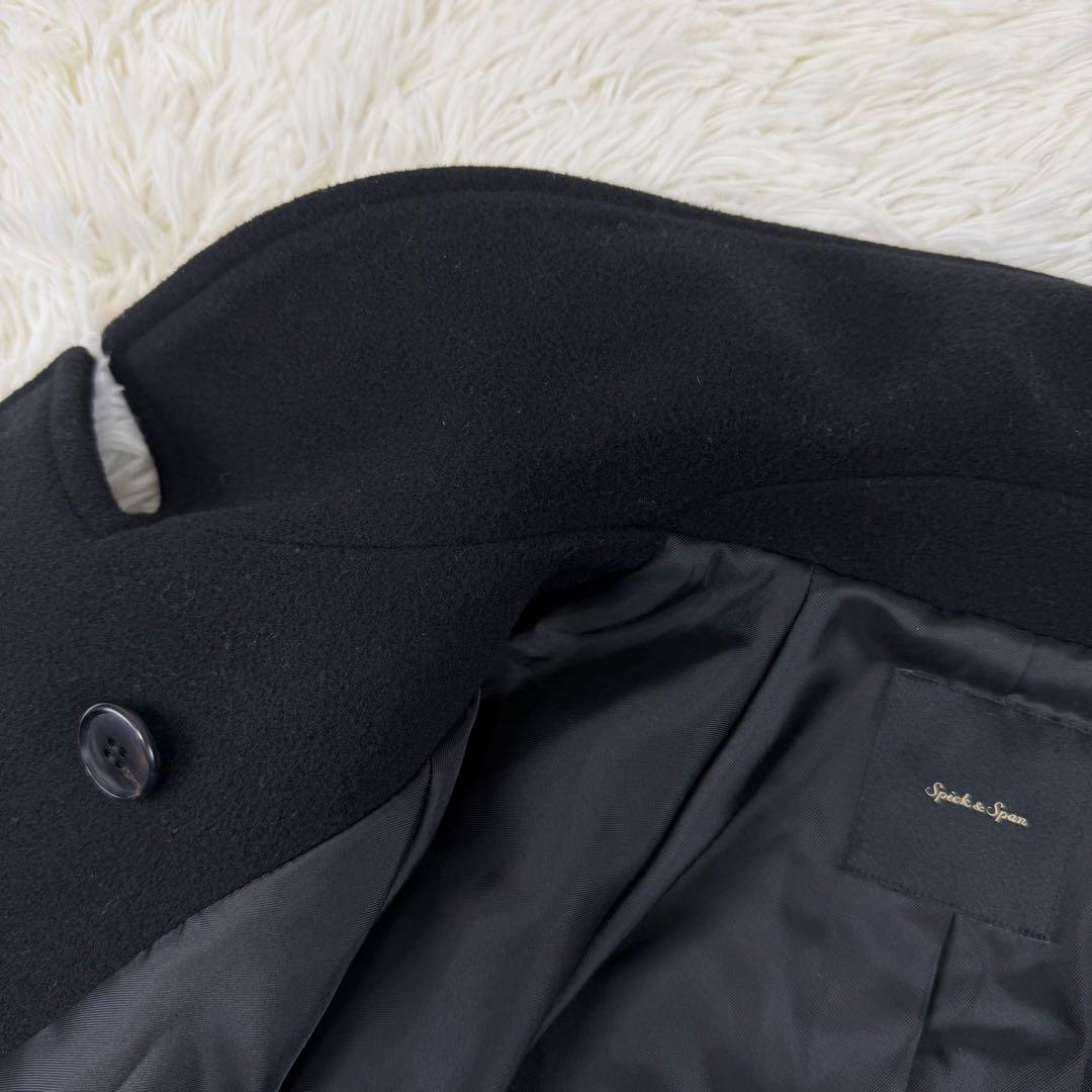 美品 スピックアンドスパン 現行 W/Nyモッサステンカラーショートコート 36