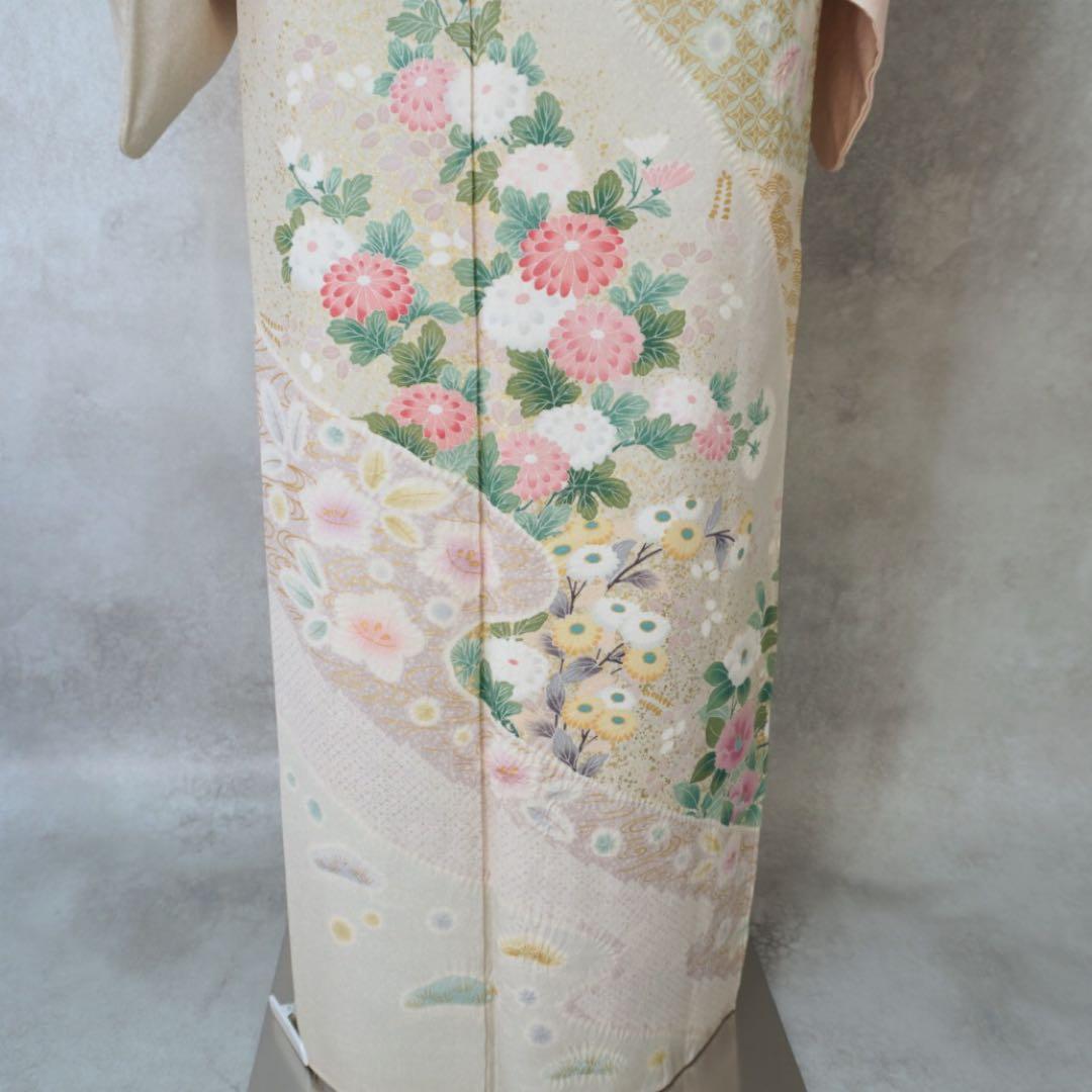 訪問着フルセット　258 正絹　入学式　お宮参り【訪問着、袋帯、帯締め、帯揚げ】