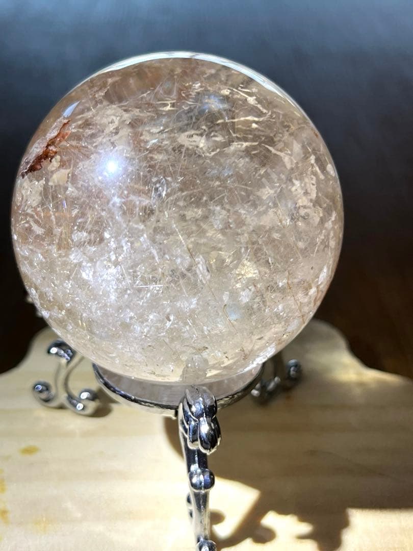 財運最強の天然石　　満ち満ち ミックスルチルクォーツ　スフィア 51㎜