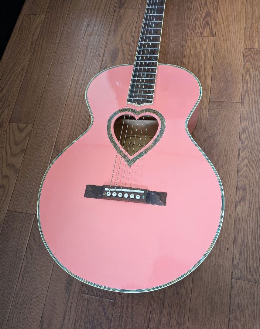 美品 JJ Heart アコースティックギター Pink ケース付き