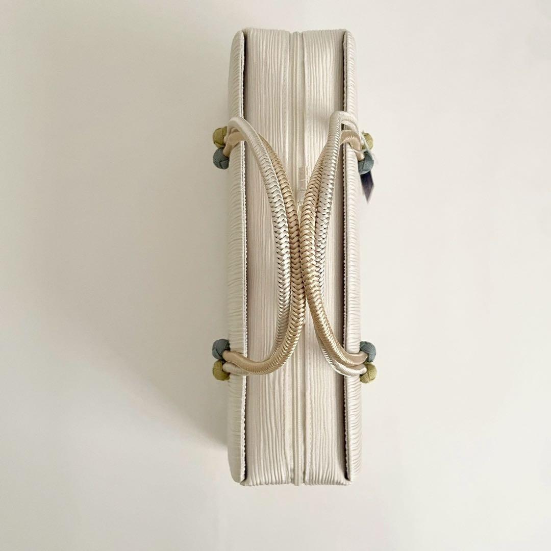 和装バッグ　横長　利休　バッグ　小田巻　淡い藤色　正絹　日本製