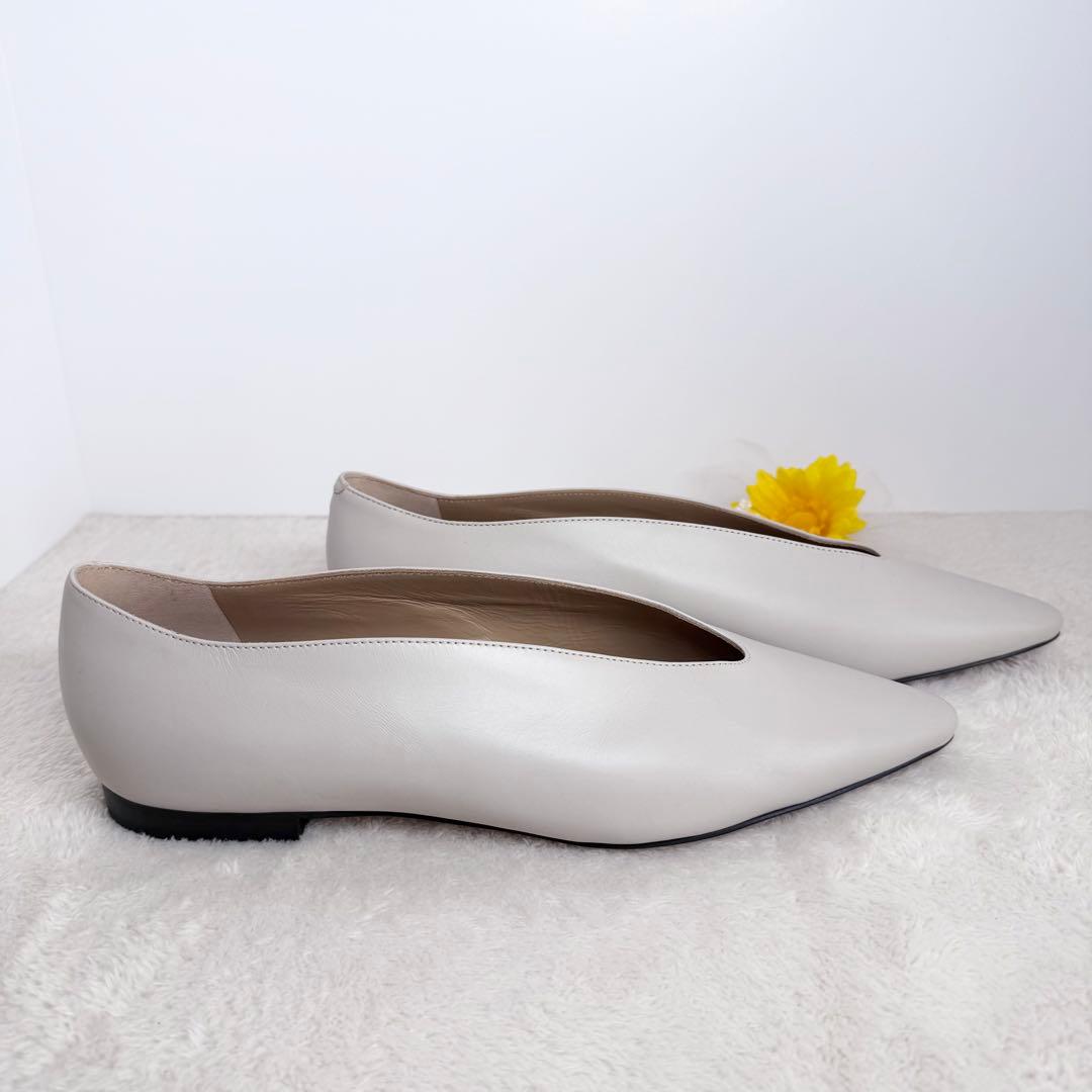 未使用級✨ペリーコ DAMA レザーフラットパンプス グレージュ 38