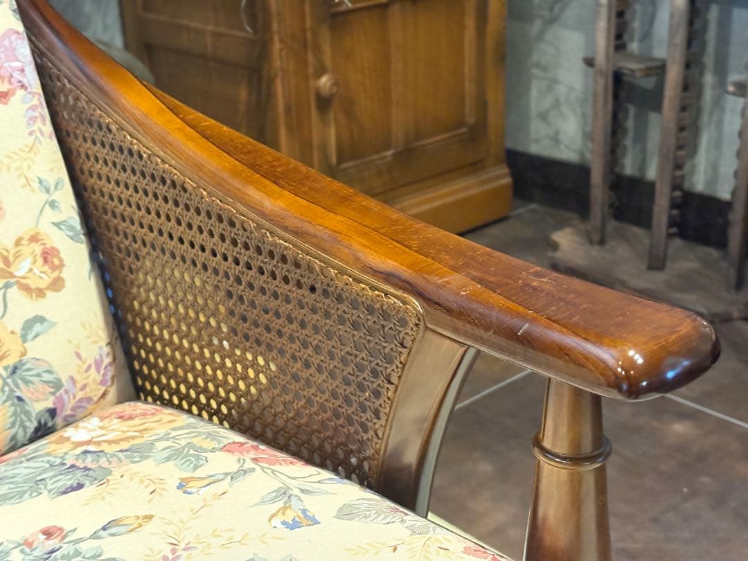 karimoku カリモク 3人掛けソファ 3Pソファ 花柄 ビンテージ nY