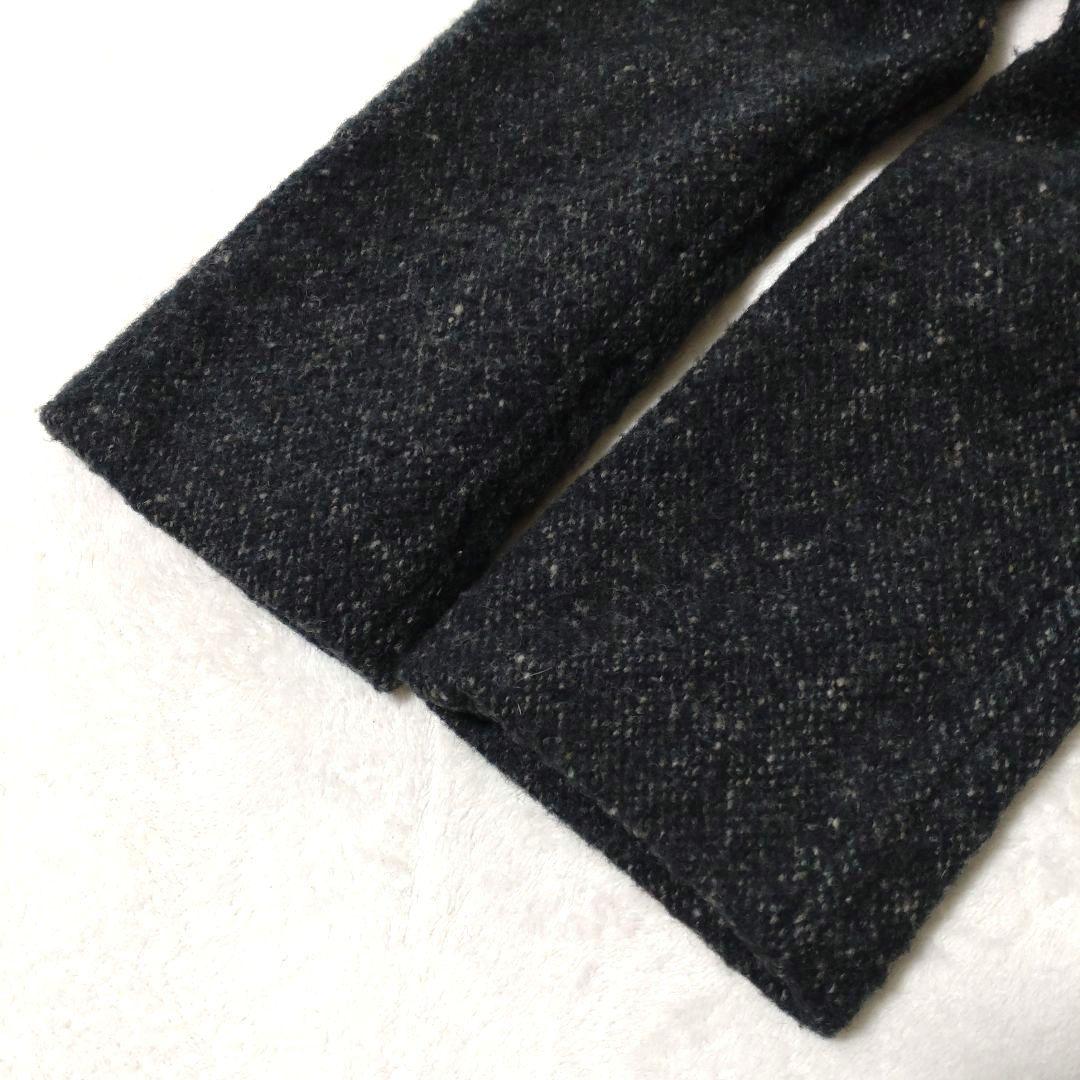 ネストローブ　ステンカラーコート　ウール100　ボックス型　ブラック系ミックス