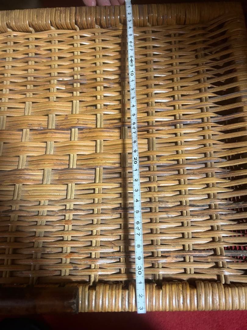 収納ボックス　昭和レトロ 籐 ラタン 当時物 花柄 インテリア  バスケット