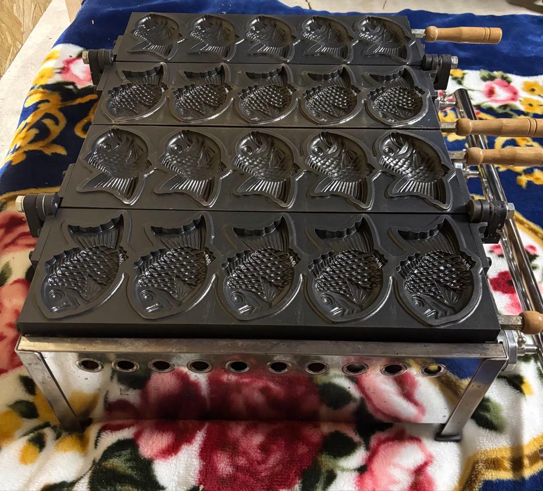 たい焼き器★天然ガス★5×2連★業務用器具★厨房器具★動作未確認