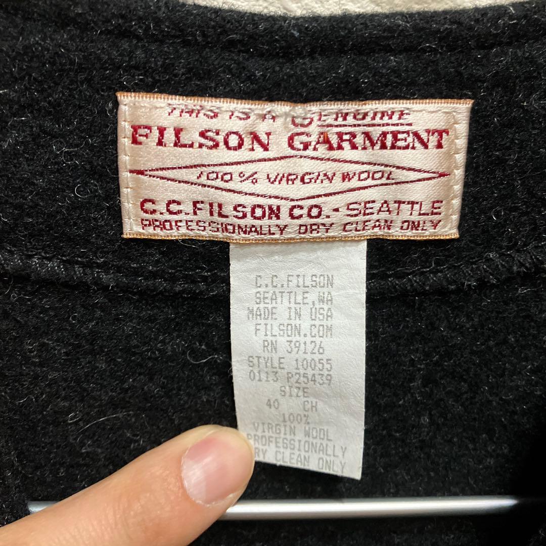 FILSON ウール ベスト 40 チャコールブラック