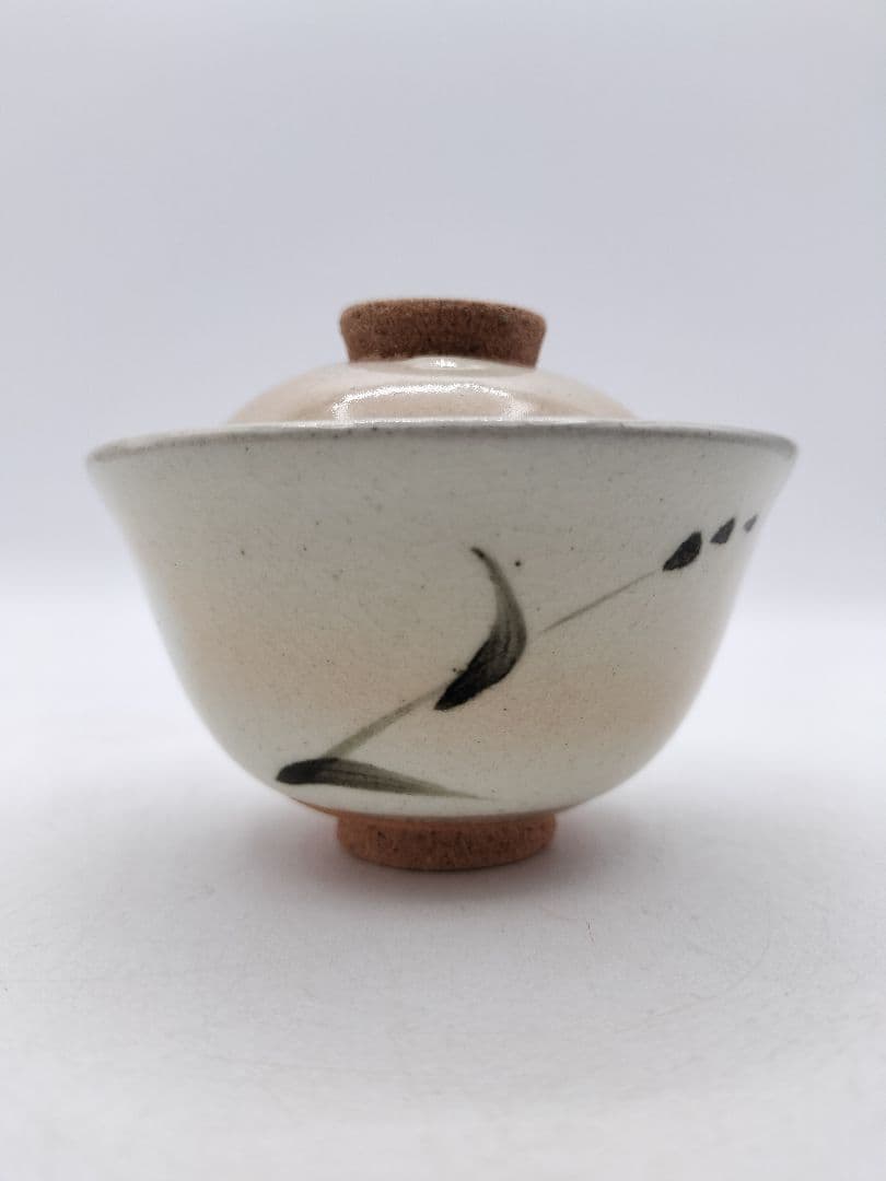 c787 煎茶　啜り茶碗 粉引 5客 紙箱 茶道具 古物　すすり
