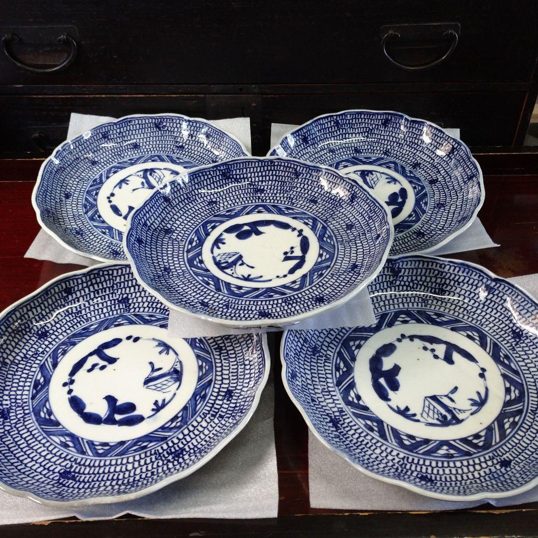 古道具 和食器 春寒皿セット