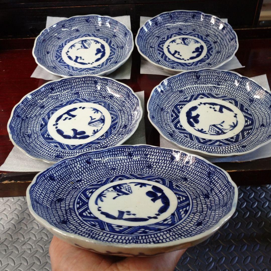 古道具 和食器 春寒皿セット