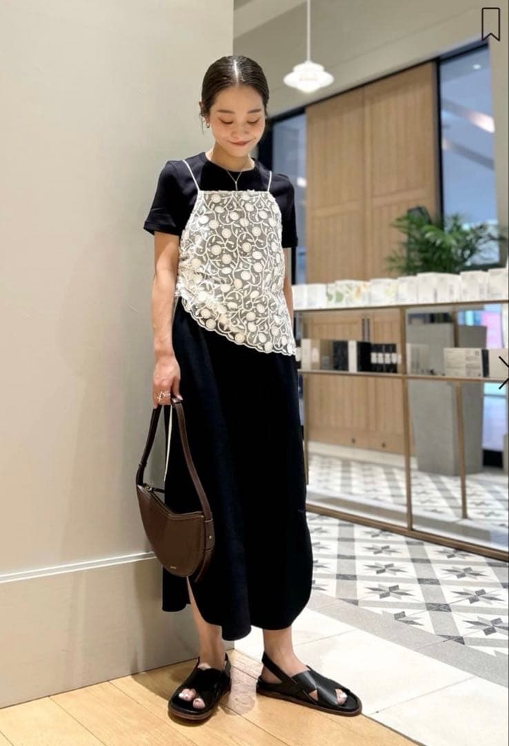 マカフィー　TOMORROWLANDメッシュエンブロイダリー キャミソール