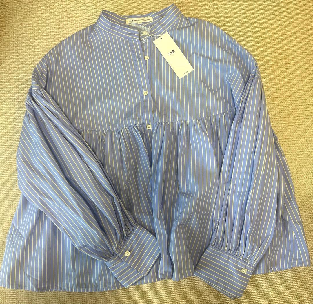 23区新品未使用洗えるCANCLINI ギャザー フレア ブラウスサイズ38