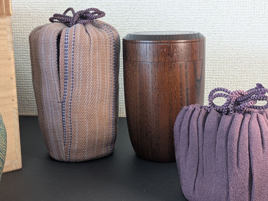 瀬戸 古瀬戸 茶入 仕覆 挽家 ギライ紋菱龍緞子 唐地二重蔓金襴