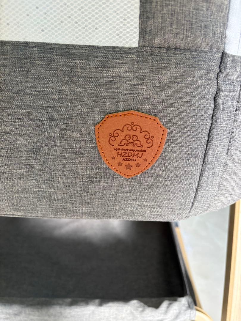 HZDMJ ベビーベッド 添い寝可能 蚊帳付き キャスター付き