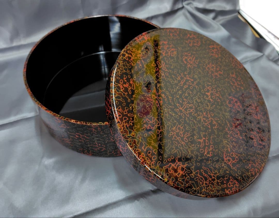 津軽塗　茶櫃　お盆　蓋付き。茶道道具。昭和レトロ。値引不可