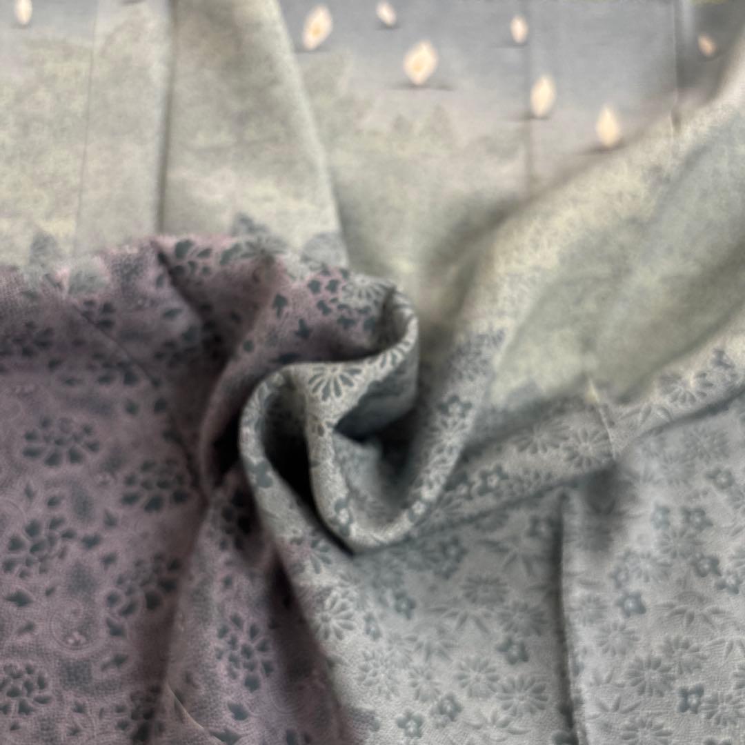 l*o様 作家物 江戸小紋 鮫小紋 紋無し 船 唐草 付下げ 正絹 AK-495