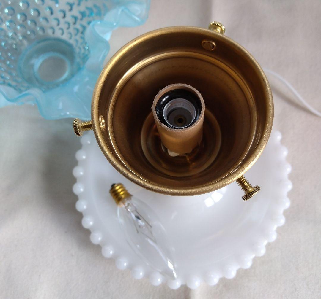 美☆フェントン ブルーオパールセント ホブネイル ブドワールランプ