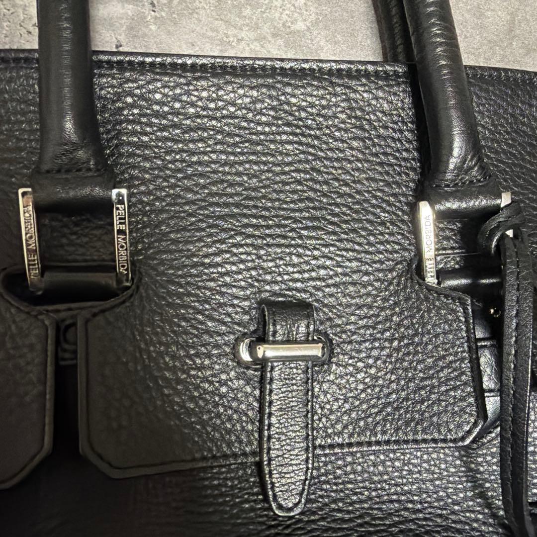 【美品】ペッレモルビダ　メイデンヴォヤージュ　フラップボストンバッグ　ブラックM