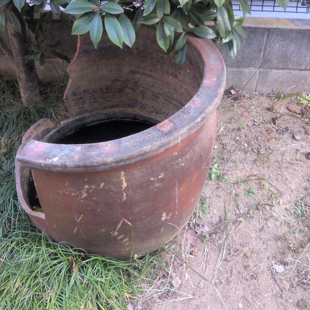 昭和レトロ 陶器製 金魚鉢　骨董品　アンティーク　メダカ　レトロ