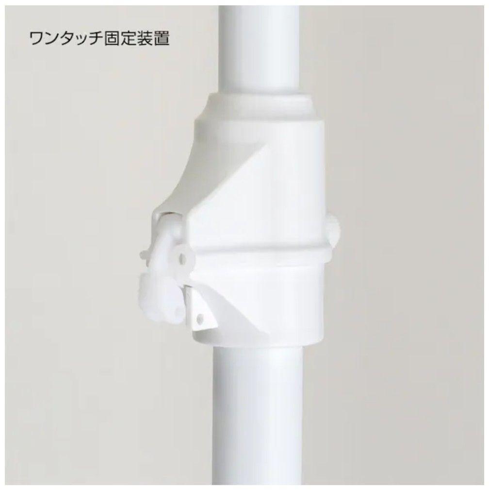 【簡単】ワンタッチ式 突っ張り ハンガー ダブル 伸縮棚 2枚付き(ホワイト)